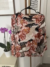 I.N. Studio Women's Blouse 3X Floral Peasant Shirt with 3/4 Sleeves Size M