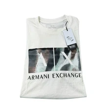 Armani Exchange Cream Graphic S/S Men’s Cotton T Shirt Size Small NWT 