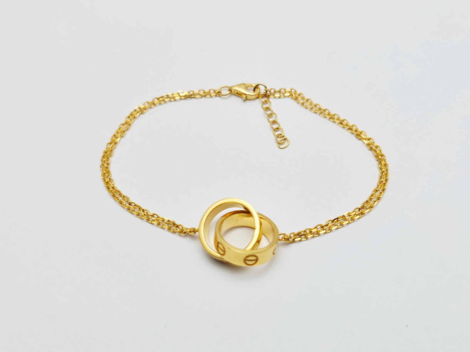Unique 21K Solid Yellow Gold Interlocking Circles… - image 1
