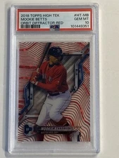 2018 Topps High Tek Mookie Betts #HT-MB Red Orbit Diffractor #/10 Red Sox PSA 10