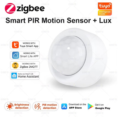 Tuya 2 in 1 Zigbee Mini PIR Motion Detector + Bright Lux Light Passive Infrared 
