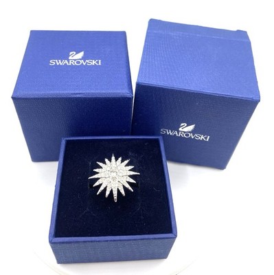 Swarovski Crystal Sparkle Star Cocktail Ring Size 6.75