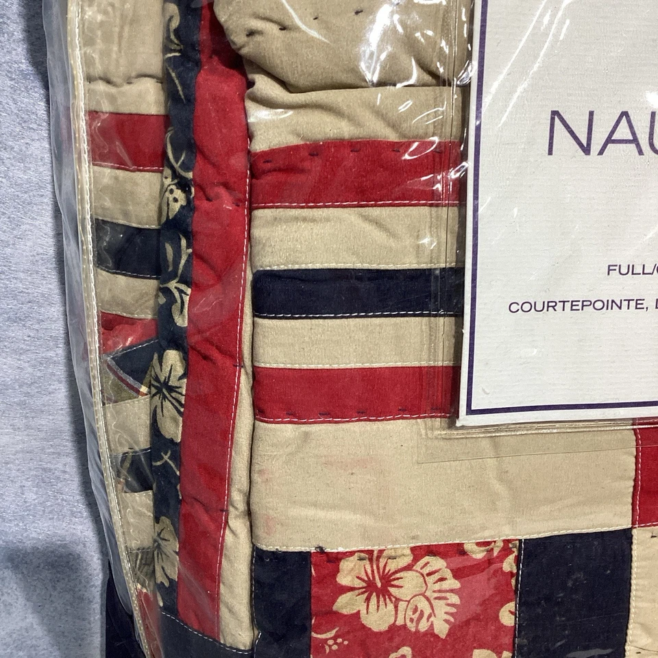 Nautica Cotton "Surfside" Quilt Plaid Reversible 86Wx86 Nautical Full/Queen NIP - Image 2 of 4