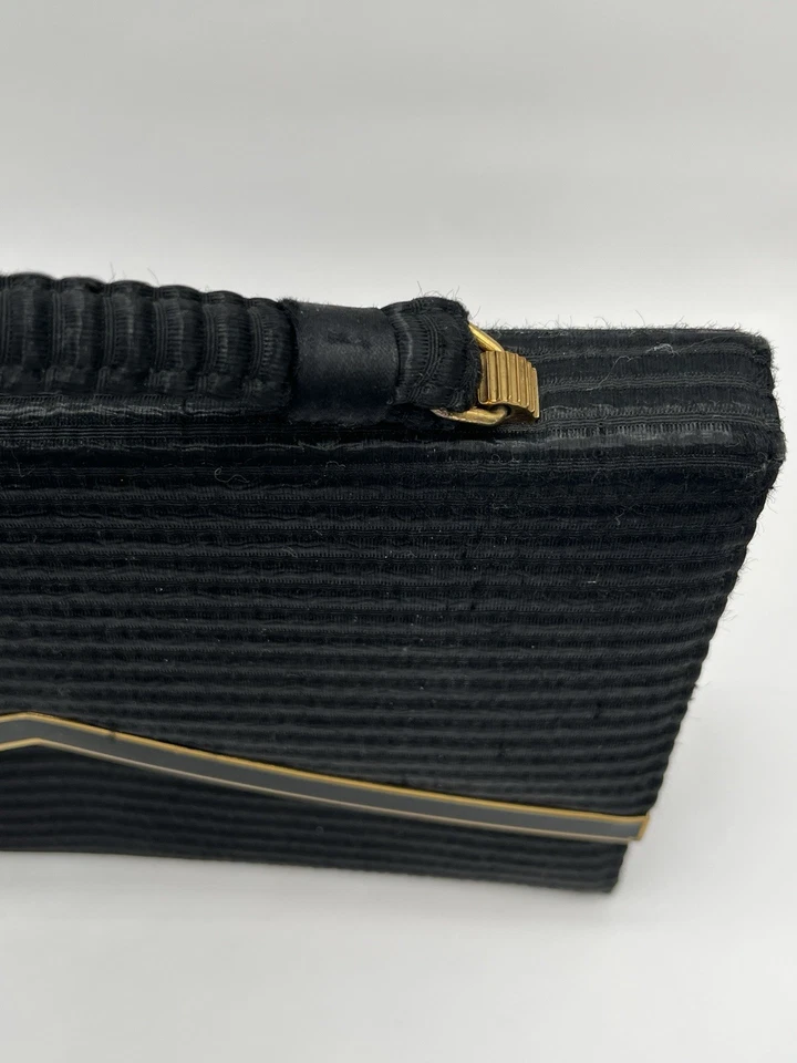 Bolso de Noche Vintage "Corona" Lewis Terciopelo Asa Superior Años 50 con Acentos Dorados Foto 3 de 4