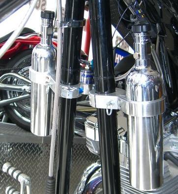 Harley Davidson Nitrous oxide System Twin Bottle, Silver, billet brackets EFI - Picture 1 of 1