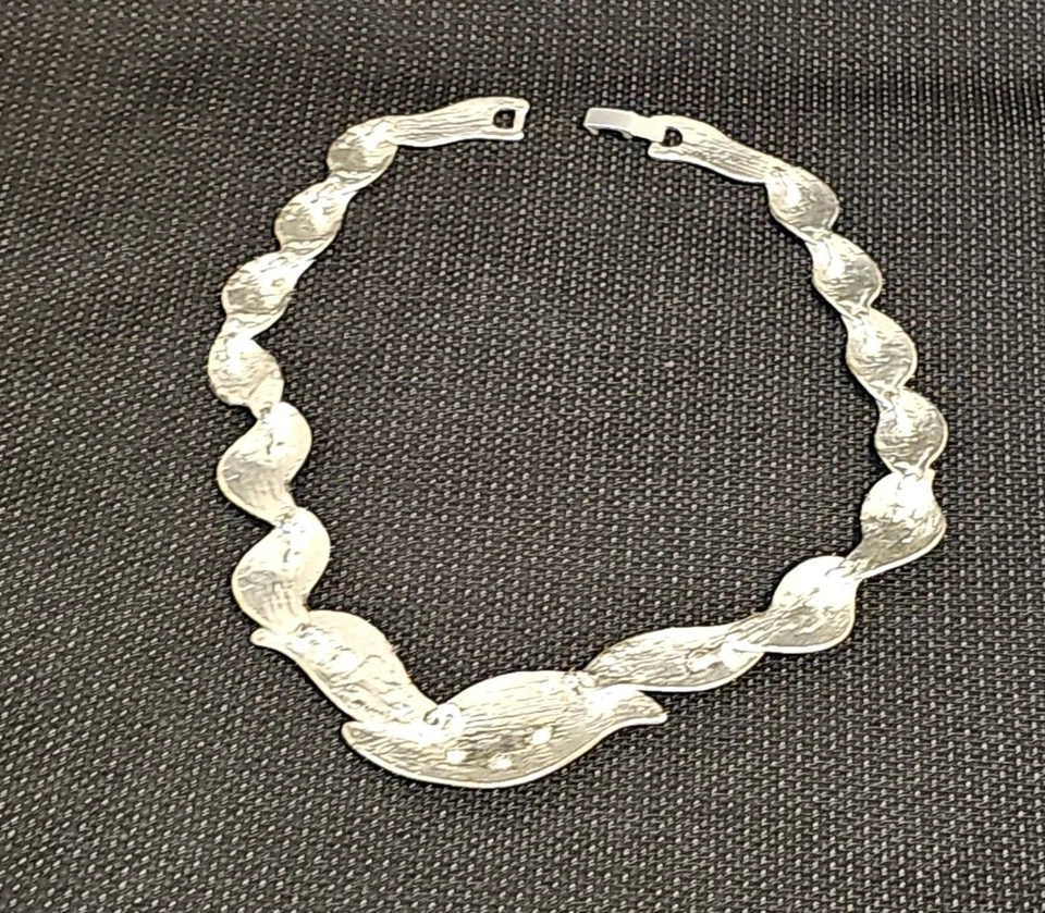 Wunderschönes Collier/Halskette m.Kristallen Versilbert Designer Schmuckstück... - Bild 2 von 4