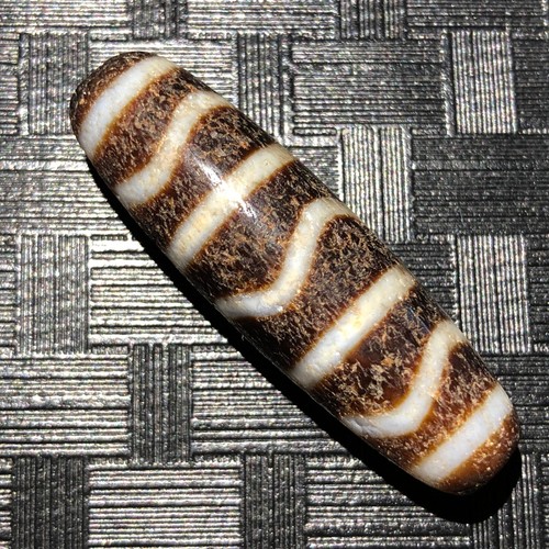 Bracciale Tibetano Con Perline Dzi In Agata Antica – Giada Naturale, Certificato Incluso – 14.5x40mm / 14x15mm