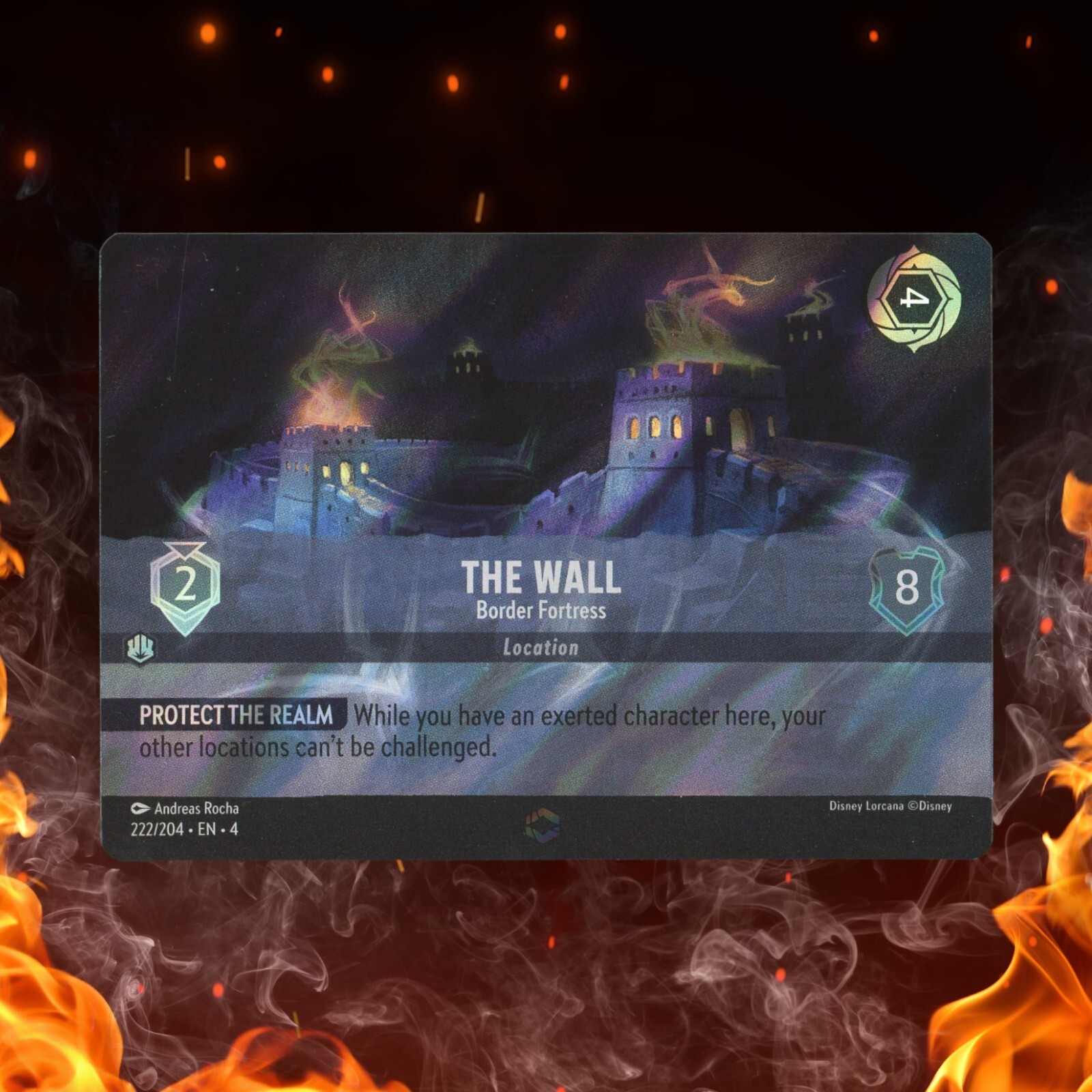 Lorcana Ursula's Return THE WALL - BORDER FORTRESS Enchanted Foil 222/204 NM