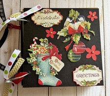 6x6 Christmas Scrapbook Vintage Stamperia Premade Junk Journal