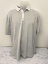 Ben Hogan Performance Polo Shirt Men's XL Gray White Golf Collared Button T