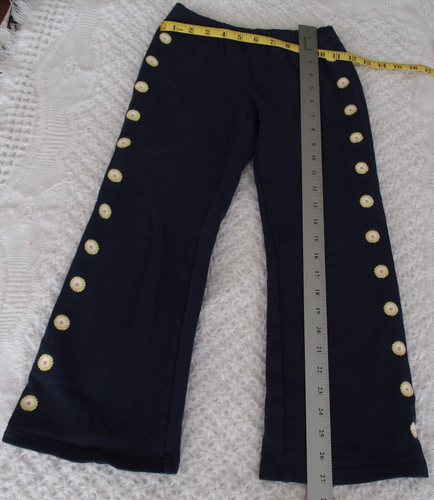 Gymboree 7 Girls Sunflower Joggers Sweatpants Pants Navy VGUC spring fall - Picture 2 of 2