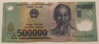 500,000 Dong Banknote. Vietnam Note. Polymer. Circulated, verified bank note.