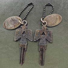 brass keychain navajo thunderbird unique retro american style vintage Keychain