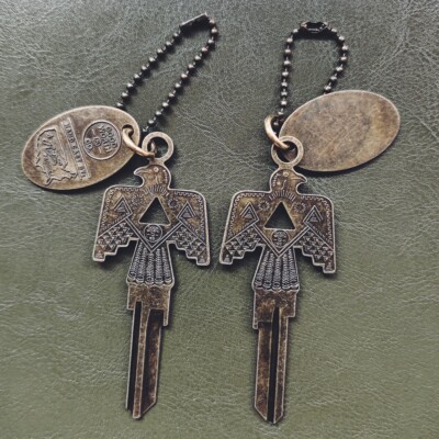 brass keychain navajo thunderbird unique retro american style vintage Keychain