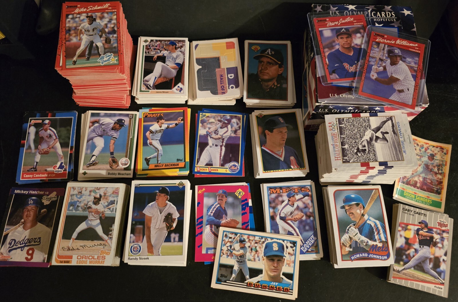 Vtg 1990s Baseball Card Lot ~ 200 Plus Cards Topps Donruss Fleer & Olympic Set