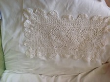 Crocheted doily rectangle approx size 40x20 cm