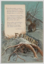 "February" by Seyfried, oil on paper, 1883