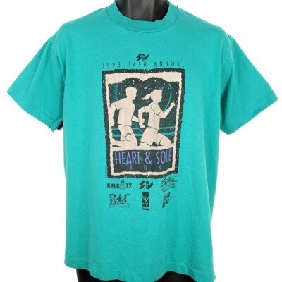 Vintage Heart & Sole 10K Run T Shirt Mens Size Large 90s 93 Billings ...