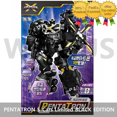 MINIFORCE PENTA X PENTATRON 5-Cars Copolymer Robot Toy Limited BLACK EDITION