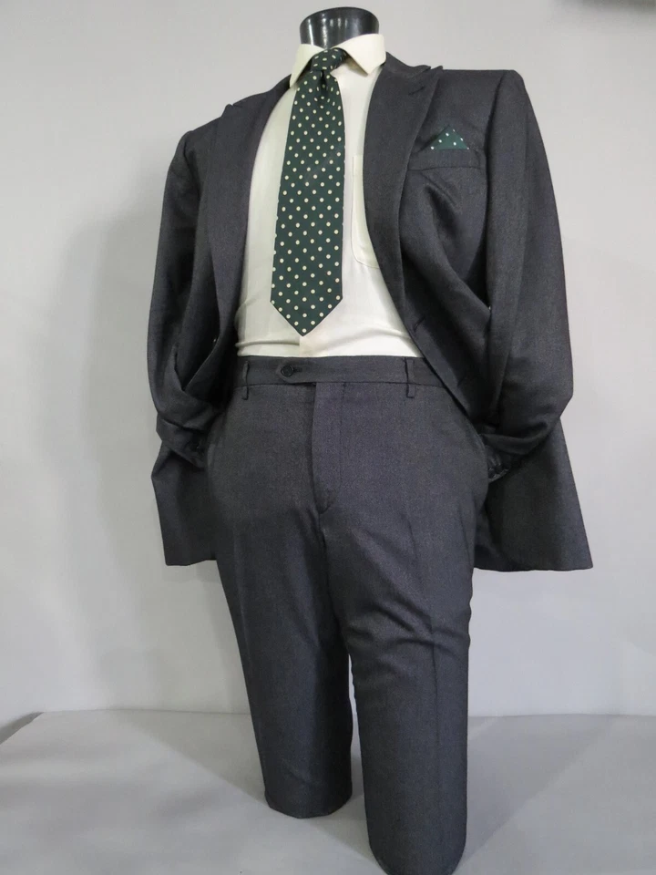 Current Giorgio Armani Black label side vented flat front slim cut suit 46 R - Image 4 of 4