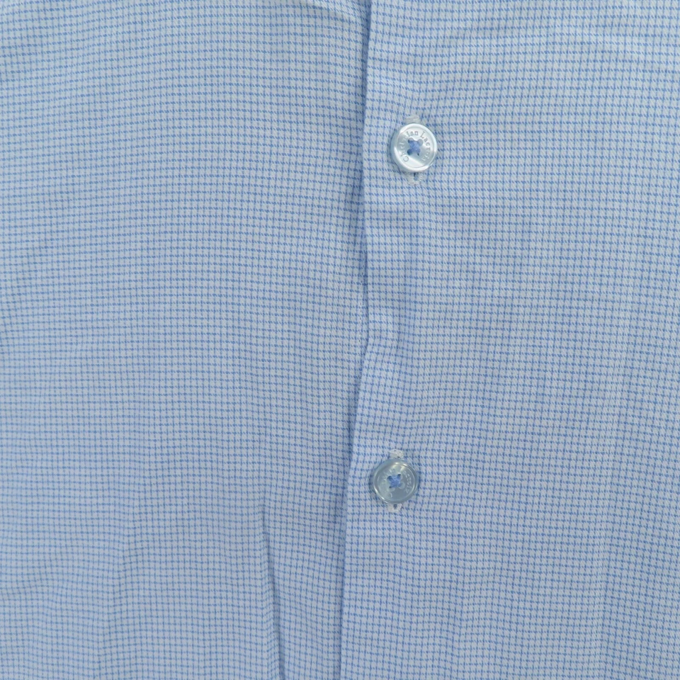 Camisa Christian Lacroix Hombre Grande 16 Azul Cuadros Manga Larga Ajuste Moderno 32-33 Foto 2 de 4