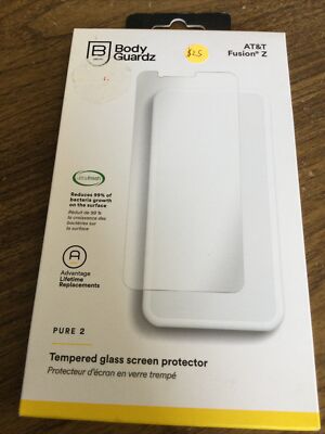 BodyGuardz PURE 2 Tempered Glass Antimicrobial Screen Protector AT&T Fusion Z
