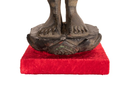 Antiker , Stehender Buddha. Holz, Lack und Vergoldung. Burma , Mandalay. 19. Jh. - Bild 6 von 11