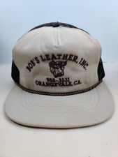 Vintage USA MADE Bobs Leather Inc California USA Trucker Hat Snapback Cap