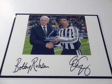 NEWCASTLE UNITED FC LEGENDS BOBBY ROBSON & GARY SPEED SIGNED PRE-PRINT