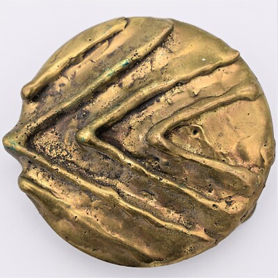 Stephen Burr handmade solid brass MCM 70’s modern artist vintage belt buckle Stephen Burr Flowers Handmade Solid Brass MCM 70s Modern  main image 2