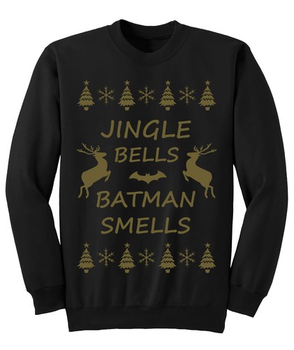 Mens womens JINGLE BELLS BATMAN SMELLS 