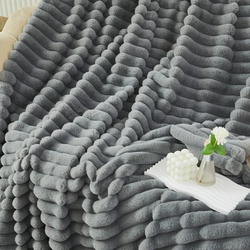 Luxus Kunstfell Überwurf Decke ultraweich kuschelig wendbar warm Schlafsofa Überwürfe - Bild 4 von 23
