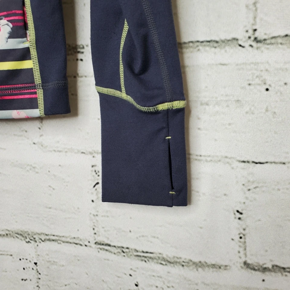 Chaqueta floral Zella Girl grande 10-12 cremallera completa abrigo atlético manga larga Foto 2 de 4