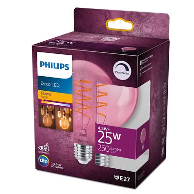 Philips LEDclassic Lampe Giant Pink, Vintage Design, 25W, E27, warmwei? (1800 Ke