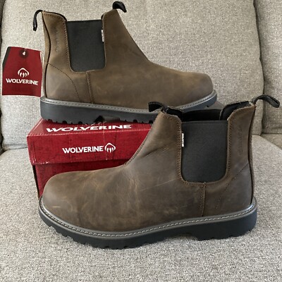 Men Wolverine Floorhand Romeo Soft toe Waterproof Work Boot W220030 Brown  13M