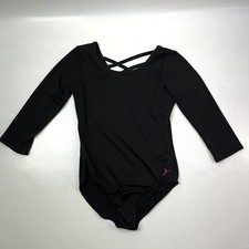 Five Stars Capezio Long Sleeve Dance Ballet Gymnastic Black Leotard Kids Size L