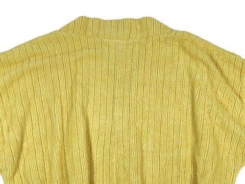 1970S TERRY CLOTH TOWEL SWEATSHIRT V NECK PULLOVER YELLOW XL - 第 13/14 張圖片