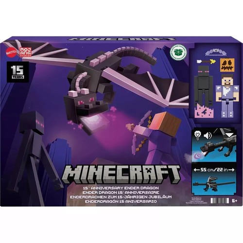 Mattel HTN25 Minecraft Ender Dragon 15th Anniversary Edition Action Figure