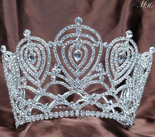Beauty Pageant Tiara Contoured Silver 