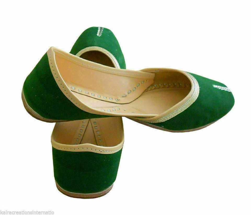 Zapatos de mujer indios hechos a mano de cuero jutties mocasines chanclas Mojaries EE. UU. 7 Foto 3 de 4