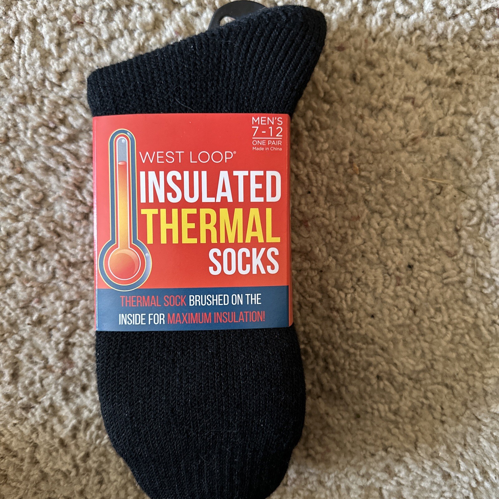 Socks Men's WEST LOOP INSULATED SIZE  7-12 THERMAL  FREE SHIPPING!-image