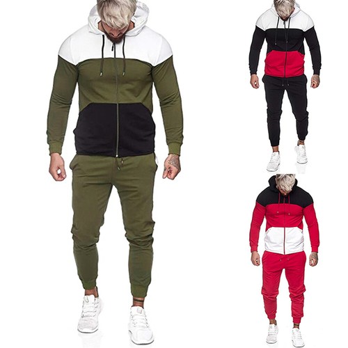 Mens Sweatsuits 2 Piece Hoodie Tracksuit Sets Casual Pants Jogging Suits - Picture 1 of 8