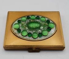 VINTAGE FRENCH PATRY'S GRIPOIX GUILLOCHE POWDER COMPACT MADE IN FRANCE
