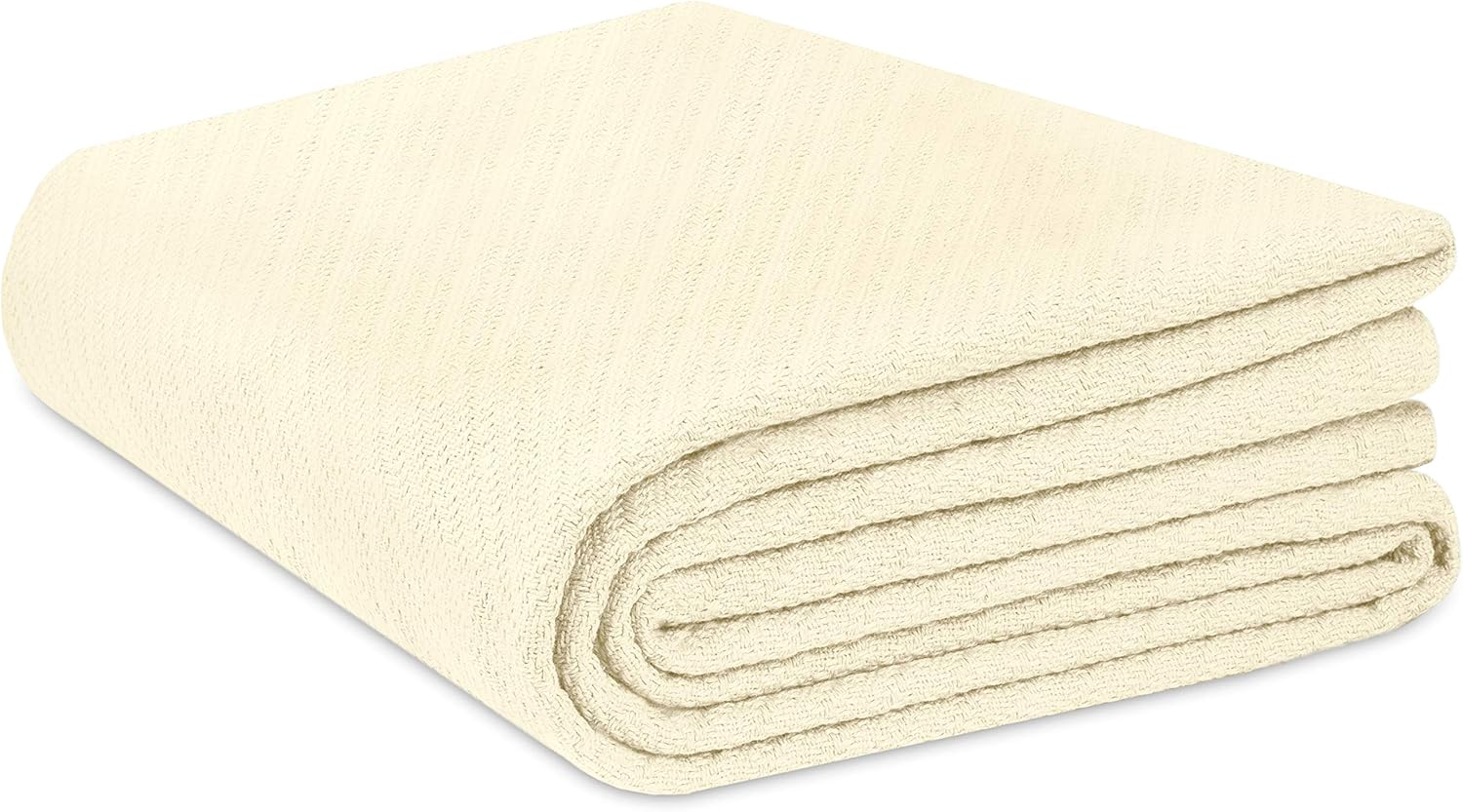 Soft Cotton Thermal Blanket - Plush Herringbone Twill - All Season Luxurious Bre