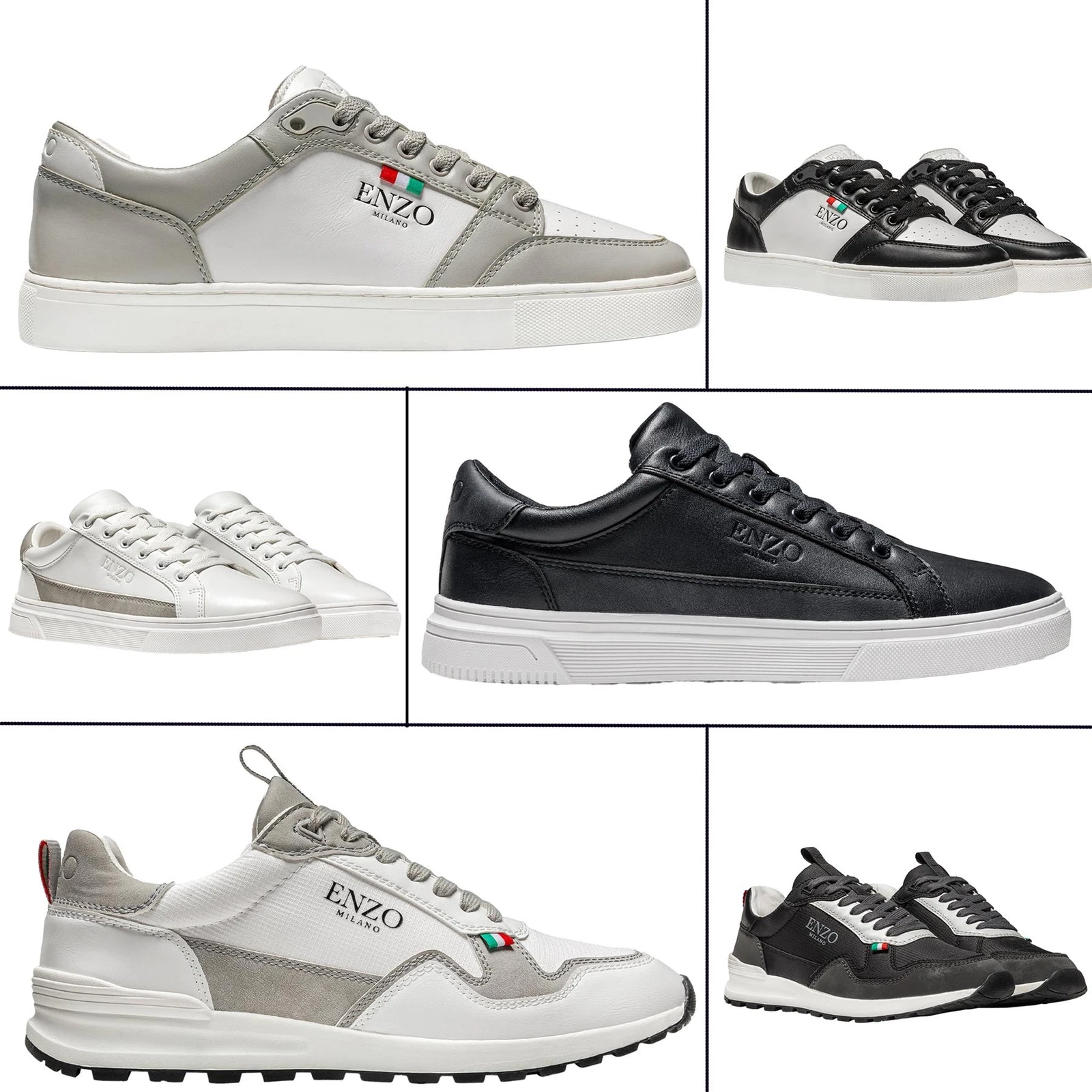 Enzo Mens Trainers Sneakers Walking Running Athletic Sports Casual Lace Up Shoes