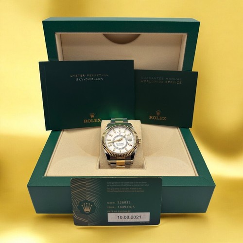 Rolex Sky-Dweller 326933 SS & 18K Gold 42 mm White Dial