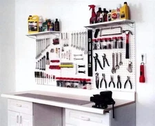Pegboard Garage Tool & Storage Kit With Locking Peg Hooks - 72" Wide Tuff Poly !