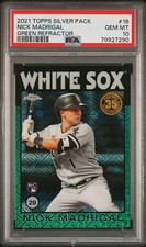 Nick Madrigal - 2021 Topps 1986 Topps Silver Pack Green Refractor RC   PSA 10