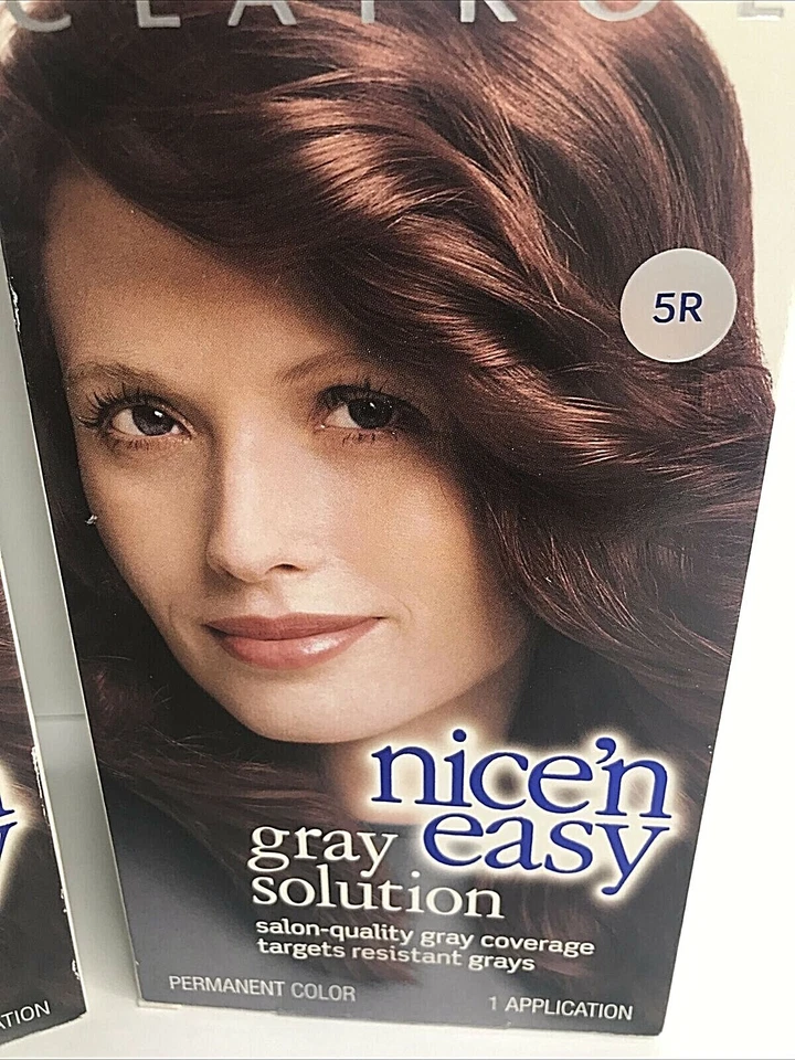 Lot of 3 Clairol Nice 'N Easy Gray Solution, #5R Medium Auburn Discontinued NOS - Image 3 of 4