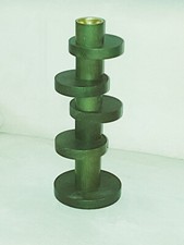Teelicht Leuchter Erzgebirge Spirale Waldgrün H35 cm Flade Design 70er Jahre